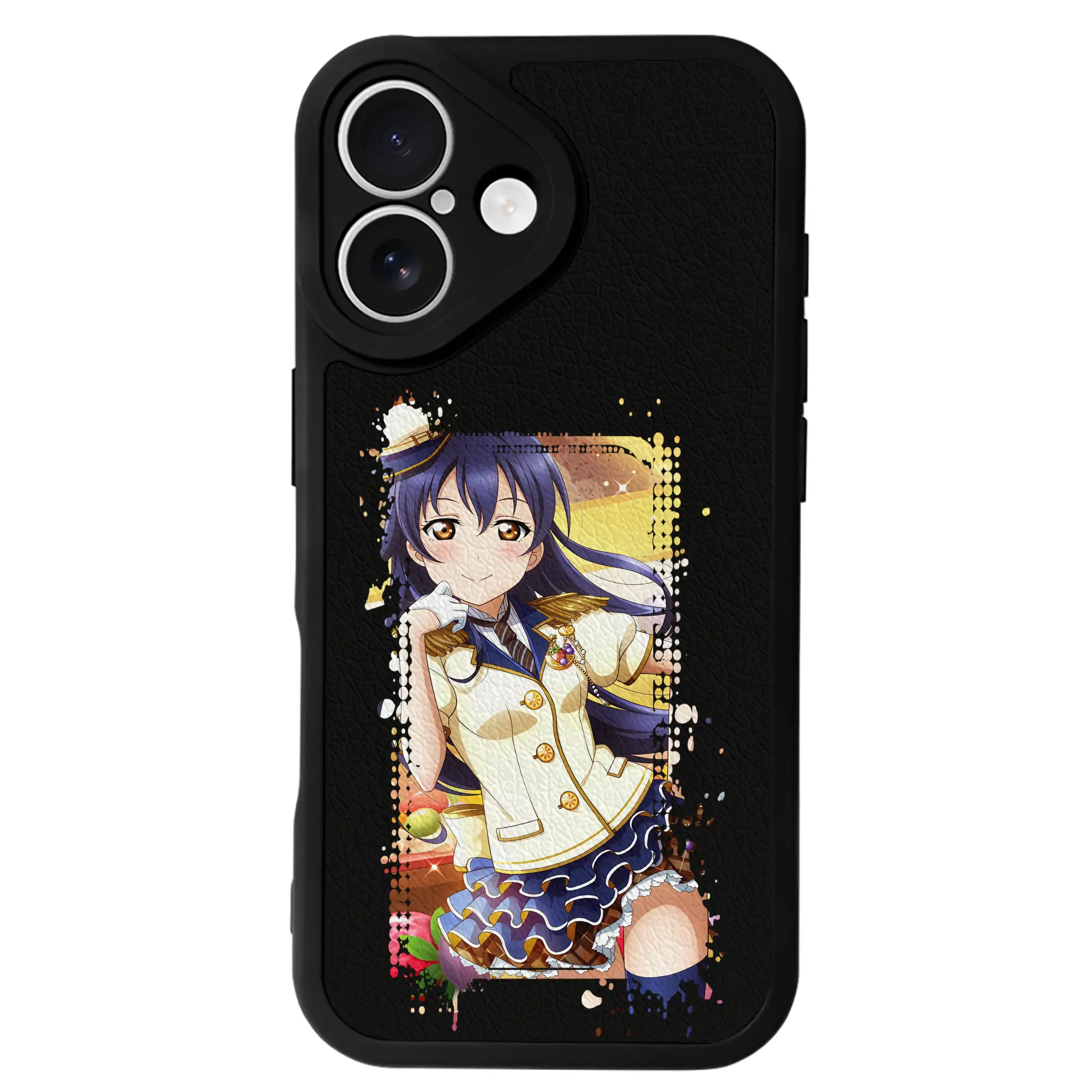 Love Live! グッズ,園田海未 - IPhone 16シリーズ対応 ・ シリコンスマホケース ・ レザー調 ・ 高精度フィット ・ 耐衝撃 ・ ワイヤレス充電対応 ・ 精密カット